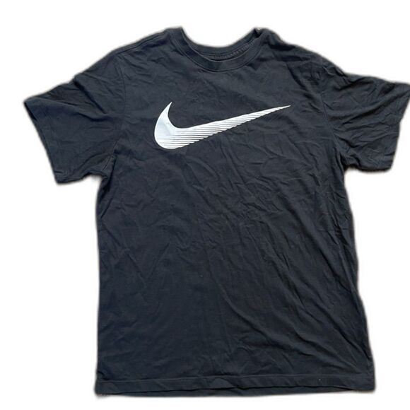 Vintage Nike Center Swoosh Dri Fit Black & White T-Shirt Tee SIze M - Picture 1 of 6